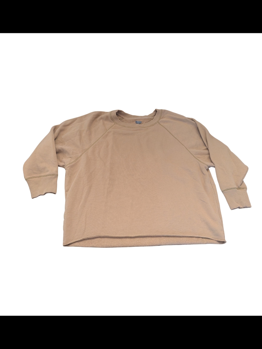 EUC Aerie Womens XL Brown Dolman Sleeve Raw Hem Crewneck Sweatshirt